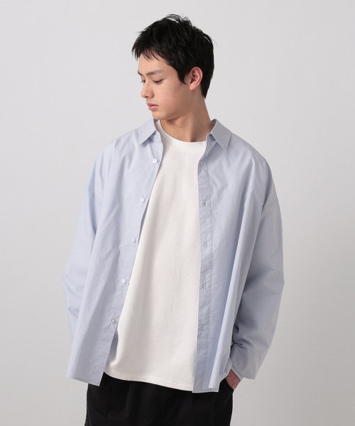 BAYFLOW(ベイフロー)の「【WEB限定】ベーシックルーズカラーシャツ / オーバーサイズ / レギュラーシャツ(シャツ/ブラウス・メンズ・チャコールグレー/ブルー/グレイッシュベージュ/ホワイト/ストライプ・SMALL/MEDIUM/LARGE)」の21枚目の写真