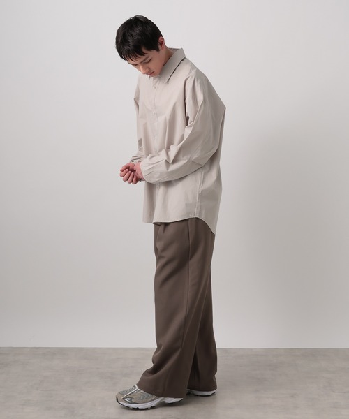 BAYFLOW(ベイフロー)の「【WEB限定】ベーシックルーズカラーシャツ / オーバーサイズ / レギュラーシャツ(シャツ/ブラウス・メンズ・チャコールグレー/ブルー/グレイッシュベージュ/ホワイト/ストライプ・SMALL/MEDIUM/LARGE)」の6枚目の写真