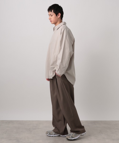 BAYFLOW(ベイフロー)の「【WEB限定】ベーシックルーズカラーシャツ / オーバーサイズ / レギュラーシャツ(シャツ/ブラウス・メンズ・チャコールグレー/ブルー/グレイッシュベージュ/ホワイト/ストライプ・SMALL/MEDIUM/LARGE)」の7枚目の写真