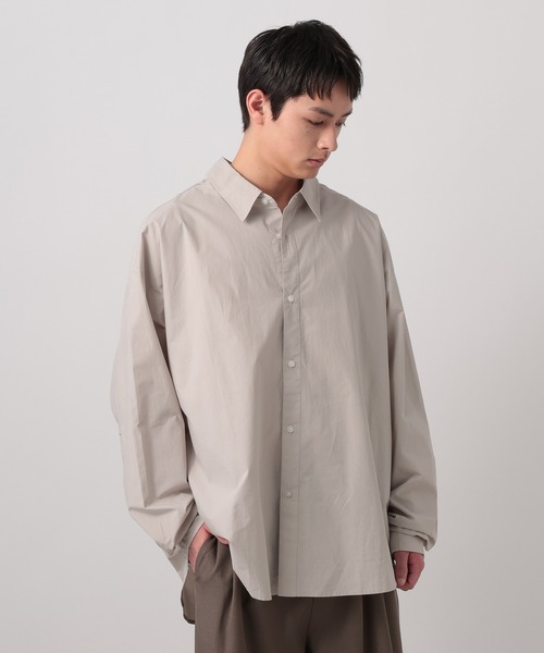 BAYFLOW(ベイフロー)の「【WEB限定】ベーシックルーズカラーシャツ / オーバーサイズ / レギュラーシャツ(シャツ/ブラウス・メンズ・チャコールグレー/ブルー/グレイッシュベージュ/ホワイト/ストライプ・SMALL/MEDIUM/LARGE)」の11枚目の写真