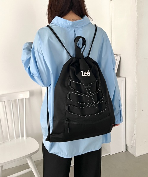 Lee(リー)の「Lee/ドローコード ナップサック/A4対応/軽量/バックパック/ユニセックス(バックパック/リュック・レディース・ライトベージュ/ライトグレー/ブラック・FREE)」の19枚目の写真