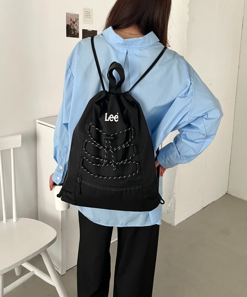 Lee(リー)の「Lee/ドローコード ナップサック/A4対応/軽量/バックパック/ユニセックス(バックパック/リュック・レディース・ライトベージュ/ライトグレー/ブラック・FREE)」の21枚目の写真
