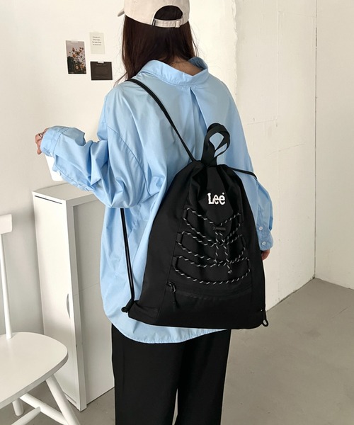 Lee(リー)の「Lee/ドローコード ナップサック/A4対応/軽量/バックパック/ユニセックス(バックパック/リュック・レディース・ライトベージュ/ライトグレー/ブラック・FREE)」の22枚目の写真