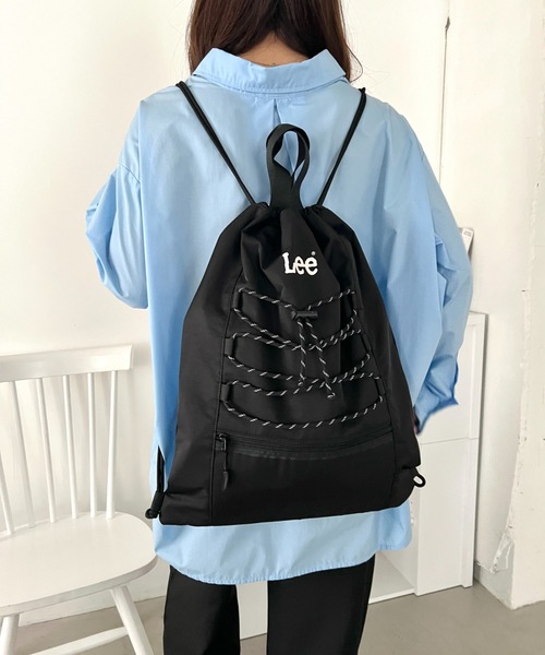 Lee(リー)の「Lee/ドローコード ナップサック/A4対応/軽量/バックパック/ユニセックス(バックパック/リュック・レディース・ライトベージュ/ライトグレー/ブラック・FREE)」の20枚目の写真