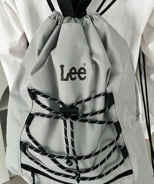 Lee(リー)の「Lee/ドローコード ナップサック/A4対応/軽量/バックパック/ユニセックス(バックパック/リュック・レディース・ライトベージュ/ライトグレー/ブラック・FREE)」の5枚目の写真
