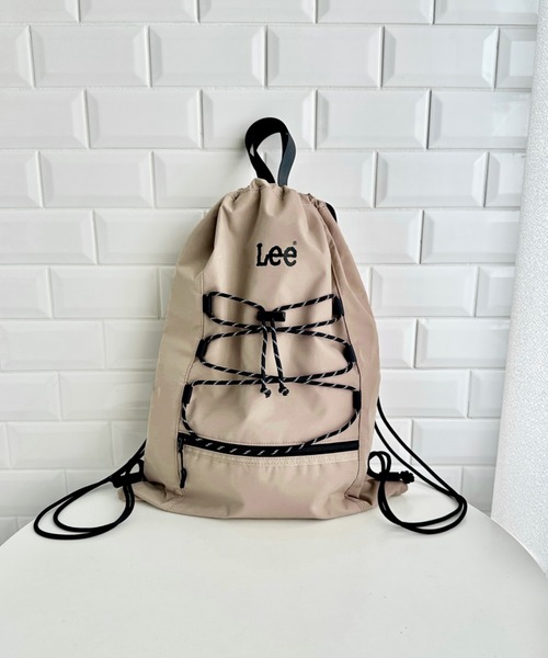 Lee(リー)の「Lee/ドローコード ナップサック/A4対応/軽量/バックパック/ユニセックス(バックパック/リュック・レディース・ライトベージュ/ライトグレー/ブラック・FREE)」の12枚目の写真