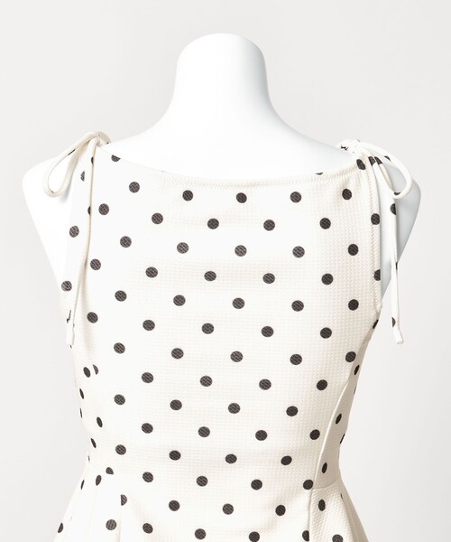 green label relaxing（グリーンレーベルリラクシング）の「ハイネックWリボンフレア&ショーツ ドット柄 オフホワイト スイムウェア / 水着（水着・レディース・オフホワイト・FREE）」の7枚目の写真