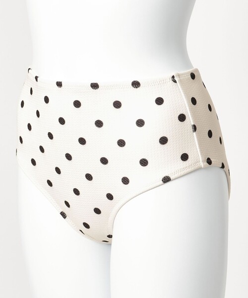 green label relaxing（グリーンレーベルリラクシング）の「ハイネックWリボンフレア&ショーツ ドット柄 オフホワイト スイムウェア / 水着（水着・レディース・オフホワイト・FREE）」の9枚目の写真