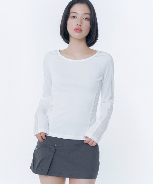 Miseki SEOUL(ミセキソウル)の「Shirt combination long sleeve WHITE(Tシャツ/カットソー・レディース・その他・1/2)」の1枚目の写真