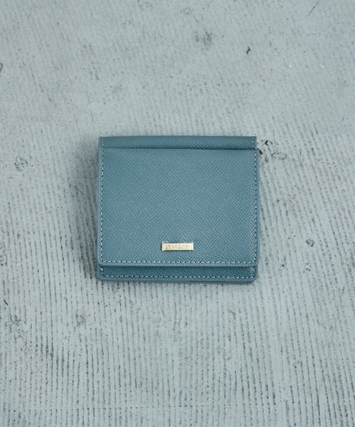 Fashion Letter（ファッションレター）の「サフィアノ調レザー 2つ折ミニウォレット（財布・レディース・ブルー/ブルーグリーン/ブラック/カーキ/グレイッシュベージュ/サーモンピンク・FREE）」の16枚目の写真