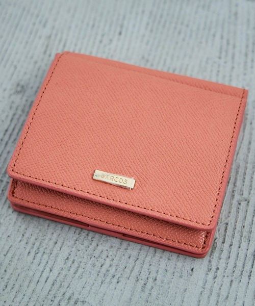 Fashion Letter（ファッションレター）の「サフィアノ調レザー 2つ折ミニウォレット（財布・レディース・ブルー/ブルーグリーン/ブラック/カーキ/グレイッシュベージュ/サーモンピンク・FREE）」の12枚目の写真