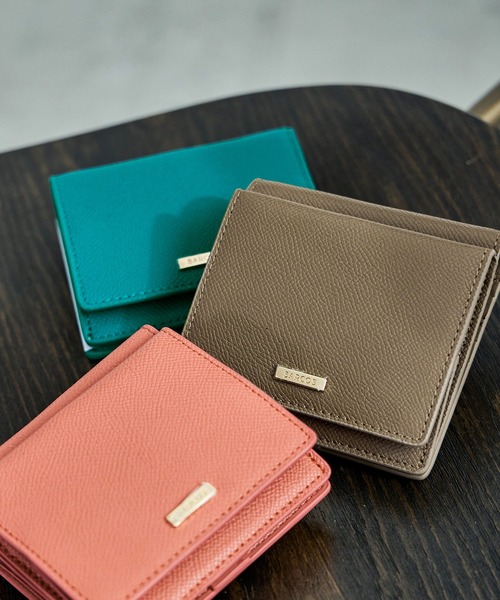 Fashion Letter（ファッションレター）の「サフィアノ調レザー 2つ折ミニウォレット（財布・レディース・ブルー/ブルーグリーン/ブラック/カーキ/グレイッシュベージュ/サーモンピンク・FREE）」の20枚目の写真