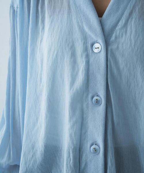 cloenc（クロエンス）の「【セットアップ／手洗い可】スキッパーシアーブラウス（シャツ/ブラウス・レディース・サックスブルー/ブラック/ホワイト・02）」の20枚目の写真