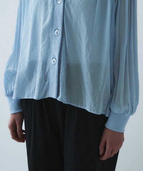 cloenc（クロエンス）の「【セットアップ／手洗い可】スキッパーシアーブラウス（シャツ/ブラウス・レディース・サックスブルー/ブラック/ホワイト・02）」の21枚目の写真