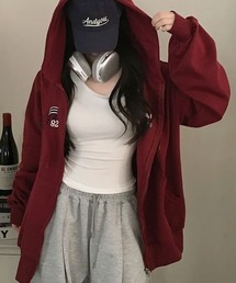 Emilie（エミリー）の「ナンバリング ダブルジップ オーバーサイズパーカー（パーカー）」