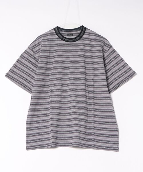 SEDAN ALL-PURPOSE（セダンオールパーパス）の「SEDAN ALL-PURPOSE | Jacquard Striped S/S Tee（Tシャツ/カットソー・メンズ・グレー系その他/グレー系その他2・L）」の2枚目の写真