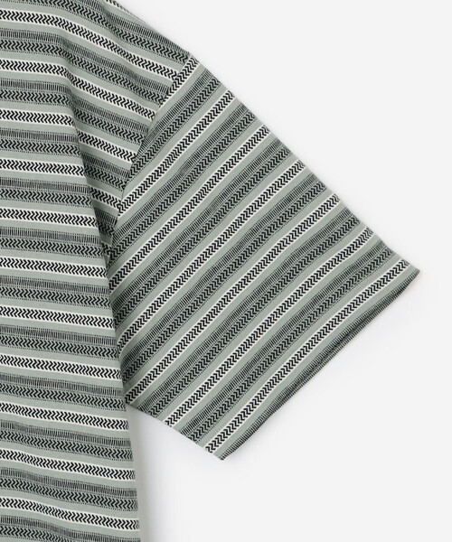 SEDAN ALL-PURPOSE(セダンオールパーパス)の「SEDAN ALL-PURPOSE | ジャガードストライプ 半袖Tシャツ MEN(Tシャツ/カットソー・メンズ・グレー系その他/グレー系その他2・L/XL)」の7枚目の写真