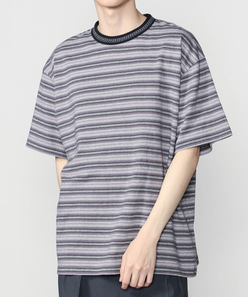 SEDAN ALL-PURPOSE(セダンオールパーパス)の「SEDAN ALL-PURPOSE | ジャガードストライプ 半袖Tシャツ MEN(Tシャツ/カットソー・メンズ・グレー系その他/グレー系その他2・L/XL)」の14枚目の写真