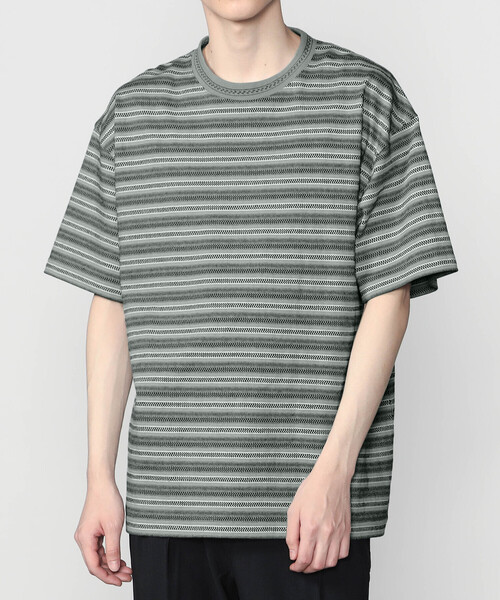 SEDAN ALL-PURPOSE | ジャガードストライプ 半袖Tシャツ MEN（Tシャツ