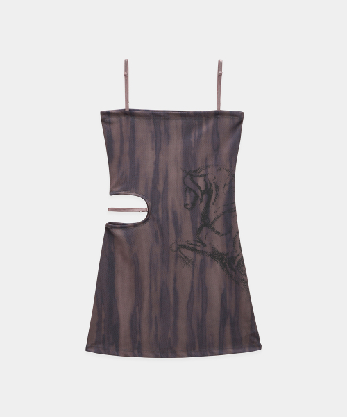 ETRE AU SOMMET(エトレオソメ)の「Side Cut-Out Mini One-Piece (Brown)(ワンピース・レディース・ダークブラウン・1/2)」の5枚目の写真