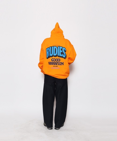 RUDIE'S（ルーディーズ）の「GOODVIBRATION HOOD SWEAT（パーカー・メンズ・アッシュグレー/オレンジ・XL）」の2枚目の写真