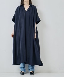 08sircus | [08sircus/ゼロハチサーカス]Modal silk gather neck dress(ワンピース)