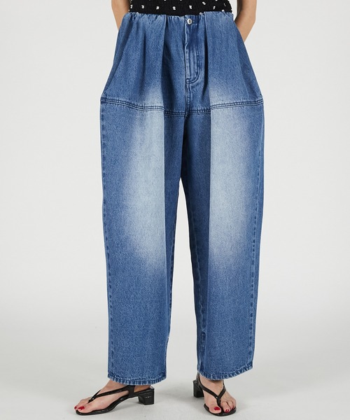 PRANK PROJECT（プランクプロジェクト）の「【2026Summer Pre-Order】ペグトップデニムパンツ / Peg-Top Denim Pants（デニムパンツ・レディース・ホワイト/ピンク/ブルー・36/38）」の6枚目の写真