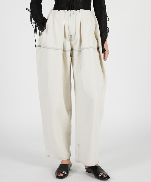 PRANK PROJECT（プランクプロジェクト）の「【2026Summer Pre-Order】ペグトップデニムパンツ / Peg-Top Denim Pants（デニムパンツ・レディース・ホワイト/ピンク/ブルー・36/38）」の15枚目の写真