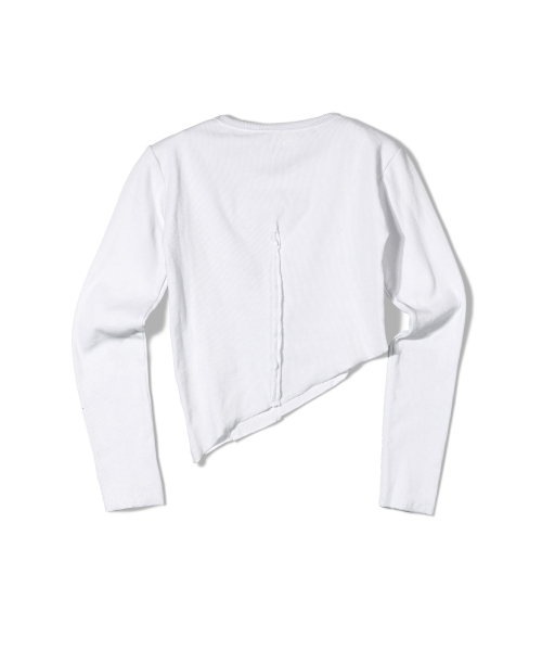 MILK ASH AND DOLLS(ミルク アッシュ アンド ドールズ)の「オープンシームアシンメトリックロングスリーブ - ホワイト(Tシャツ/カットソー・レディース・ホワイト・SMALL/MEDIUM)」の19枚目の写真