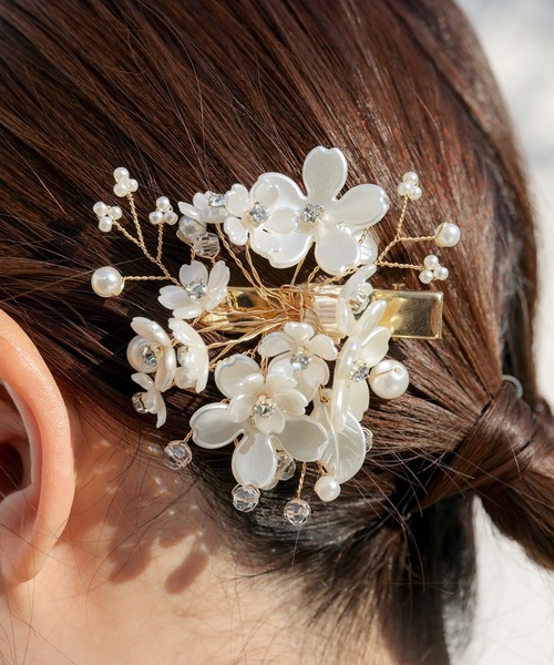 Honeys（ハニーズ）の「花モチーフヘアクリップ（和装小物・レディース・シルバー/ゴールド・FREE）」の7枚目の写真