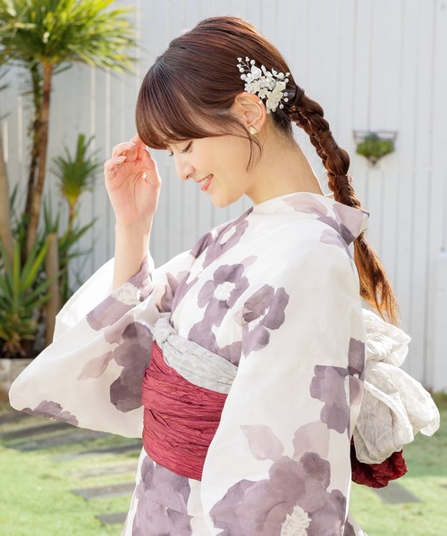 Honeys（ハニーズ）の「花モチーフヘアクリップ（和装小物・レディース・シルバー/ゴールド・FREE）」の12枚目の写真