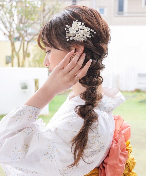 Honeys（ハニーズ）の「花モチーフヘアクリップ（和装小物・レディース・シルバー/ゴールド・FREE）」の13枚目の写真