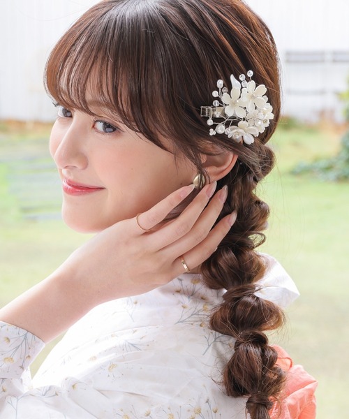 Honeys（ハニーズ）の「花モチーフヘアクリップ（和装小物・レディース・シルバー/ゴールド・FREE）」の15枚目の写真