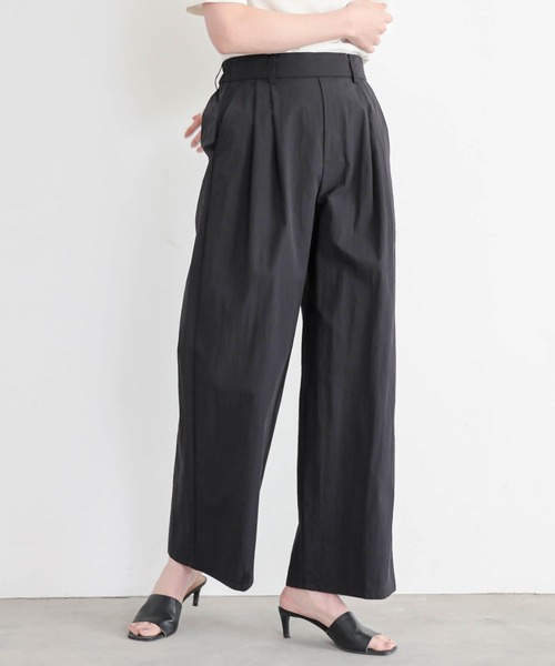 for/c（フォーシー）の「[低身長/高身長向けサイズ有]タックストレートパンツ【サスティナブル】（スラックス・レディース・ブラック/ベージュ・TM/LL/L/M/PM）」の7枚目の写真