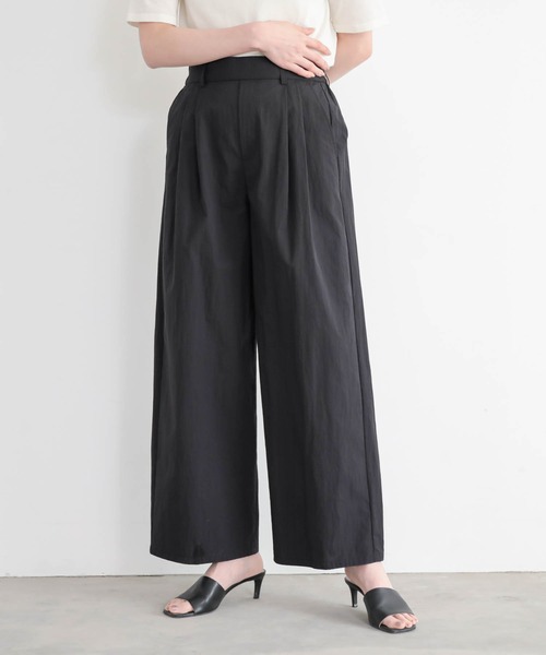 for/c（フォーシー）の「[低身長/高身長向けサイズ有]タックストレートパンツ【サスティナブル】（スラックス・レディース・ブラック/ベージュ・TM/LL/L/M/PM）」の8枚目の写真