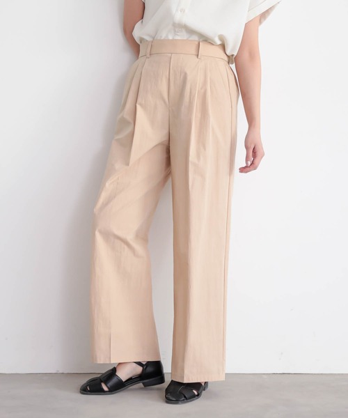 for/c（フォーシー）の「[低身長/高身長向けサイズ有]タックストレートパンツ【サスティナブル】（スラックス・レディース・ブラック/ベージュ・TM/LL/L/M/PM）」の21枚目の写真