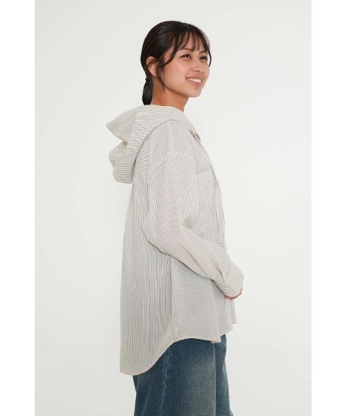 HEART MARKET（ハートマーケット）の「フード付きシャツチュニック（シャツ/ブラウス・レディース・ベージュ/ライトベージュ/ナチュラル・FREE）」の19枚目の写真