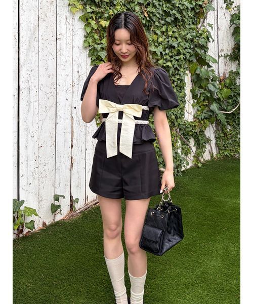LILY BROWN（リリーブラウン）の「ステッチマイクロショートパンツ（その他パンツ・レディース・ブラック/ベージュ/ドット・0/1）」の12枚目の写真