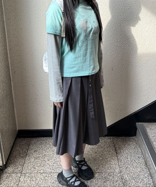 THE GREEN LAB（ザグリーンラボ）の「スターパッチSTレイヤードTシャツ[チャコールグレー]（Tシャツ/カットソー・レディース・その他・FREE）」の13枚目の写真
