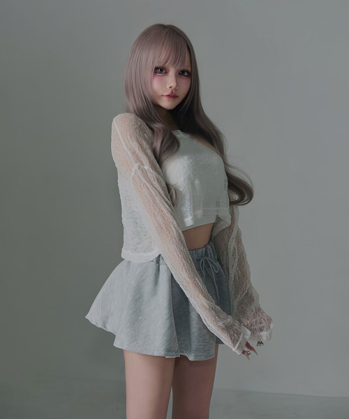 Diable baiser（ディアブルベーゼ）の「スウェットインナーカボチャパンツミニスカパン（スカート・レディース・グレー/ブラック・FREE）」の6枚目の写真