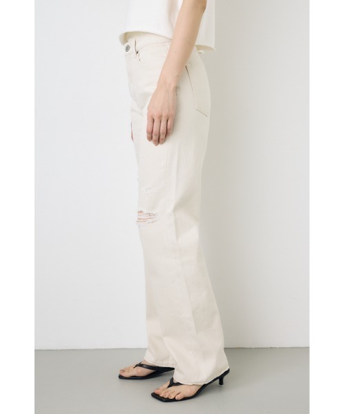 AZUL by moussy(アズールバイマウジー)の「【身長/骨格別着用画像あり】AZUL DENIM ダメージストレートデニム(デニムパンツ・レディース・アイボリー/ライトブルー・24inch/25inch/26inch/27inch)」の17枚目の写真