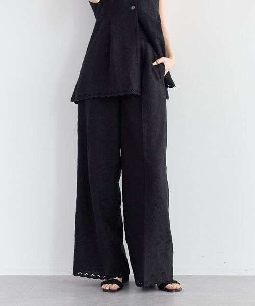 YECCA VECCA（イェッカヴェッカ）の「刺繍ワイドパンツ【セットアップ対応】（その他パンツ・レディース・ブラック/ベージュ・M/S）」の21枚目の写真