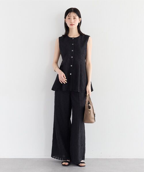YECCA VECCA（イェッカヴェッカ）の「刺繍ワイドパンツ【セットアップ対応】（その他パンツ・レディース・ブラック/ベージュ・M/S）」の22枚目の写真