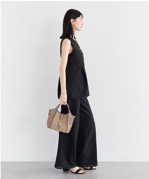 YECCA VECCA(イェッカヴェッカ)の「刺繍ワイドパンツ【セットアップ対応】(その他パンツ・レディース・ブラック/ベージュ・M/S)」の14枚目の写真
