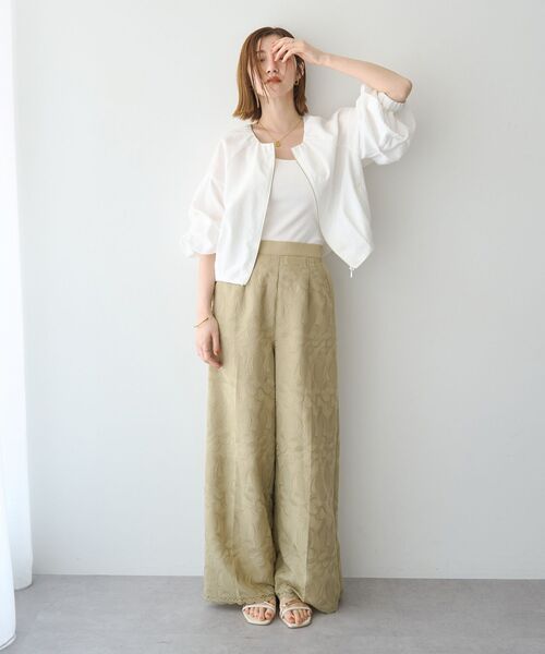 YECCA VECCA(イェッカヴェッカ)の「刺繍ワイドパンツ【セットアップ対応】(その他パンツ・レディース・ブラック/ベージュ・M/S)」の18枚目の写真