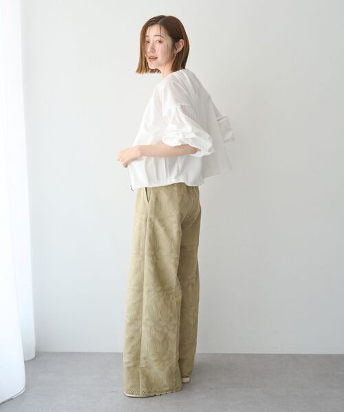 YECCA VECCA(イェッカヴェッカ)の「刺繍ワイドパンツ【セットアップ対応】(その他パンツ・レディース・ブラック/ベージュ・M/S)」の20枚目の写真