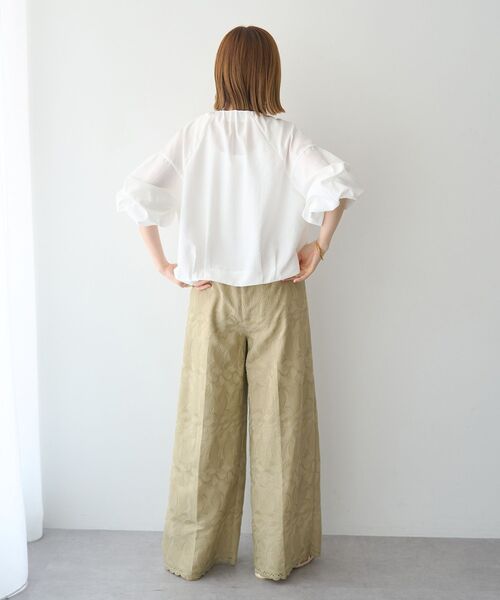 YECCA VECCA(イェッカヴェッカ)の「刺繍ワイドパンツ【セットアップ対応】(その他パンツ・レディース・ブラック/ベージュ・M/S)」の22枚目の写真