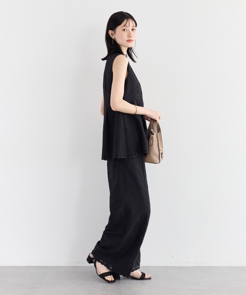 YECCA VECCA（イェッカヴェッカ）の「刺繍ワイドパンツ（その他パンツ・レディース・ブラック/ベージュ・M/S）」の18枚目の写真