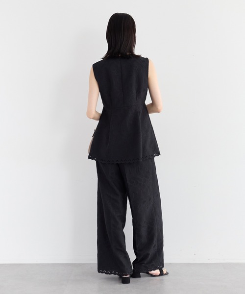 YECCA VECCA（イェッカヴェッカ）の「刺繍ワイドパンツ（その他パンツ・レディース・ブラック/ベージュ・M/S）」の20枚目の写真