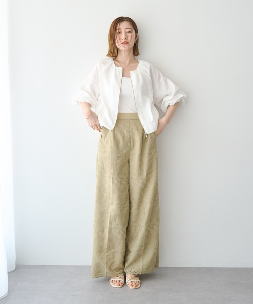 YECCA VECCA（イェッカヴェッカ）の「刺繍ワイドパンツ（その他パンツ・レディース・ブラック/ベージュ・M/S）」の10枚目の写真